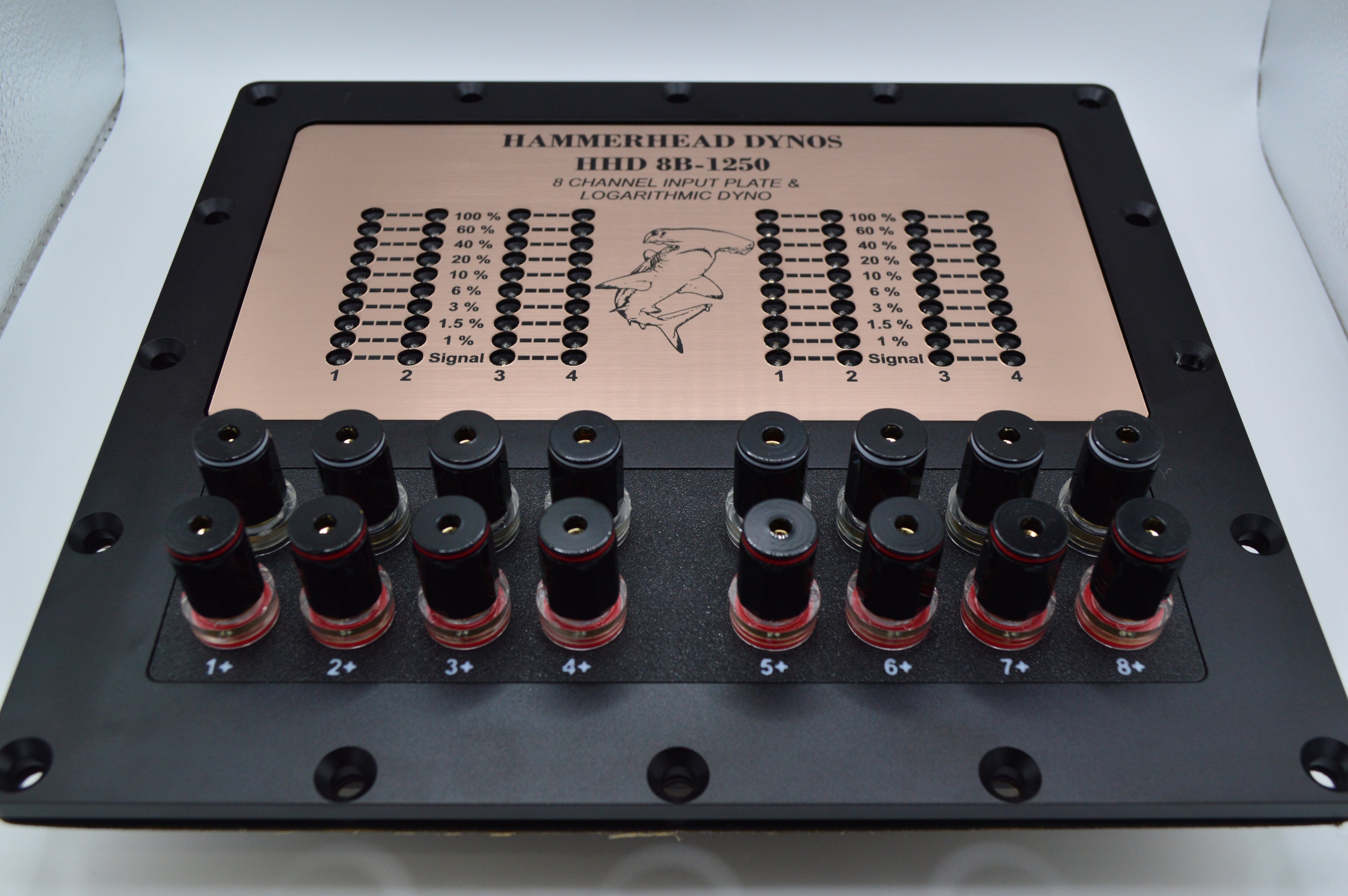 HHD 8 Channel Aluminum Speaker Input Plate with Passive Logarithmic Dyno