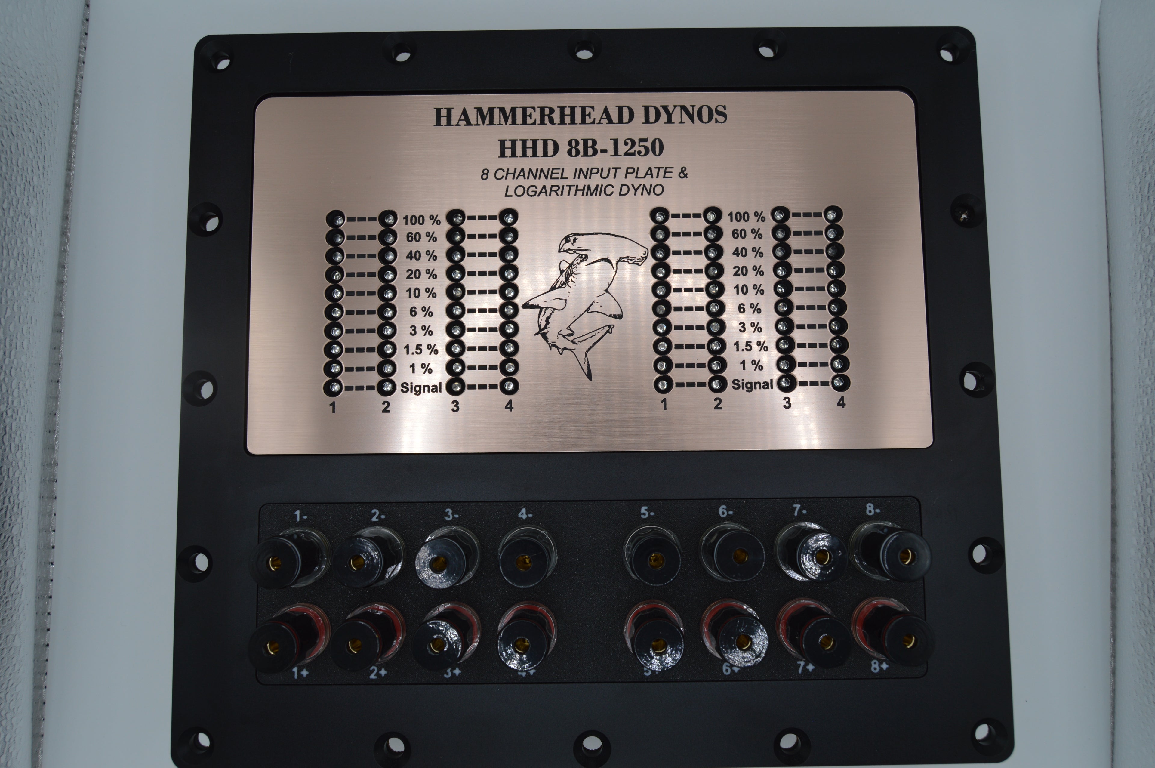 HHD 8 Channel Aluminum Speaker Input Plate with Passive Logarithmic Dyno