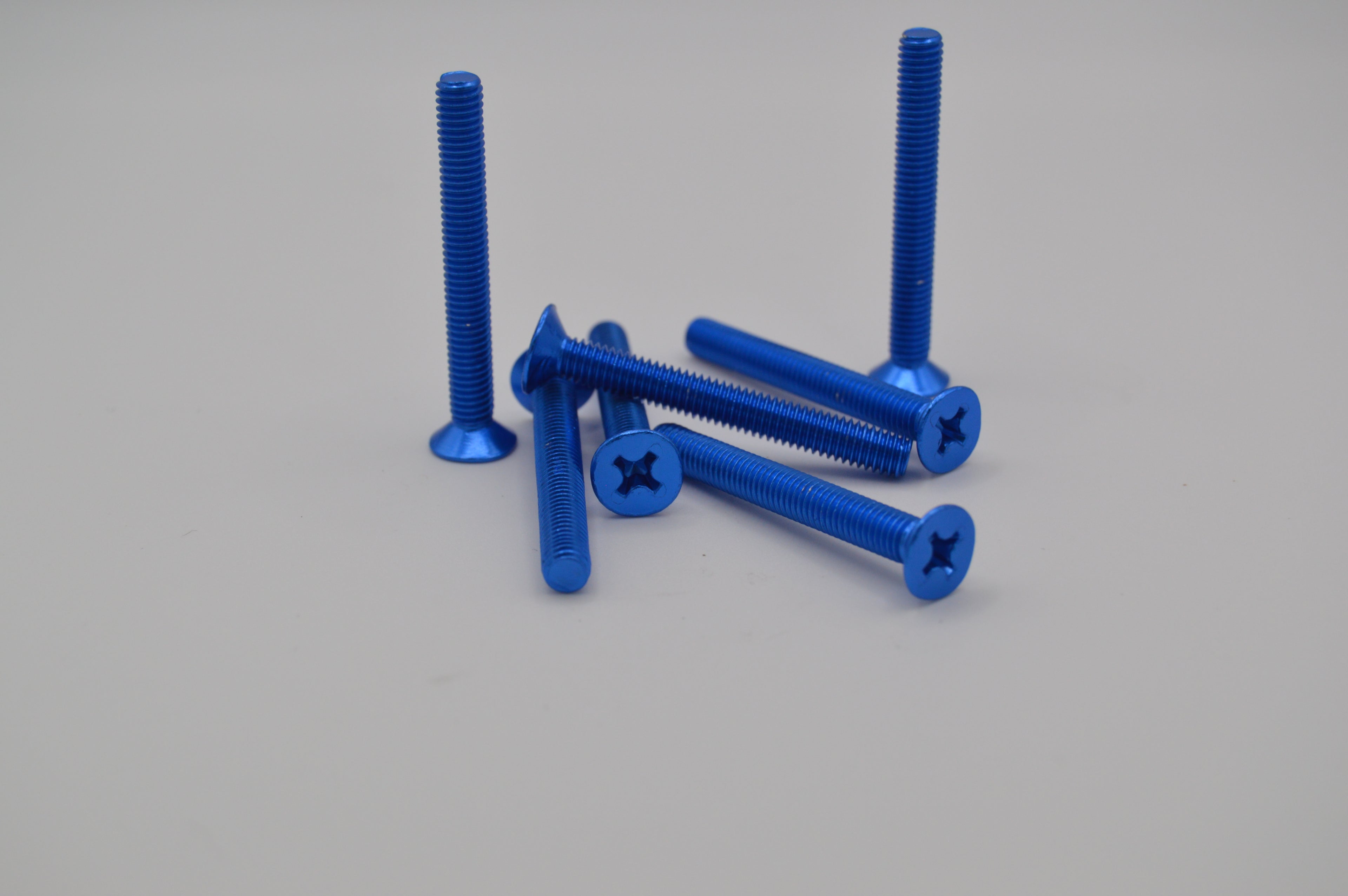 M6 x 1.0 x 50mm Anodized Aluminum Countersink Machine Screws