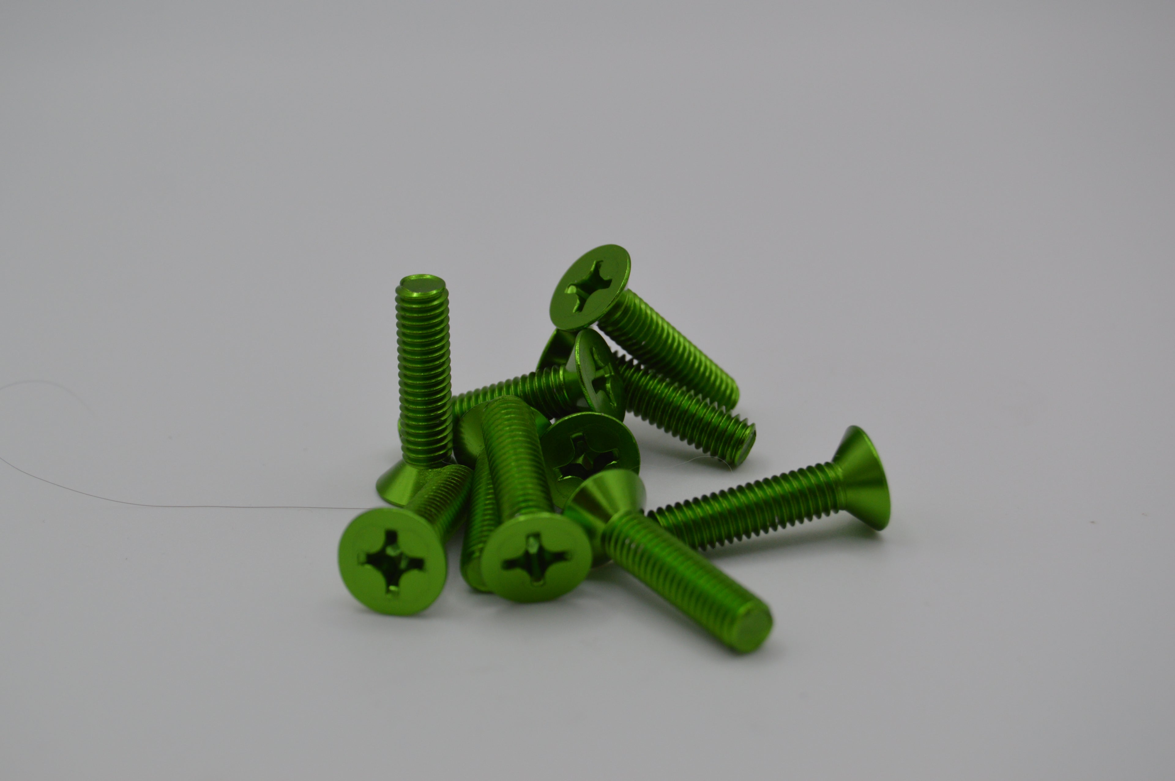 M6 x 1.0 x 25mm Anodized Aluminum Countersink Machine Screws
