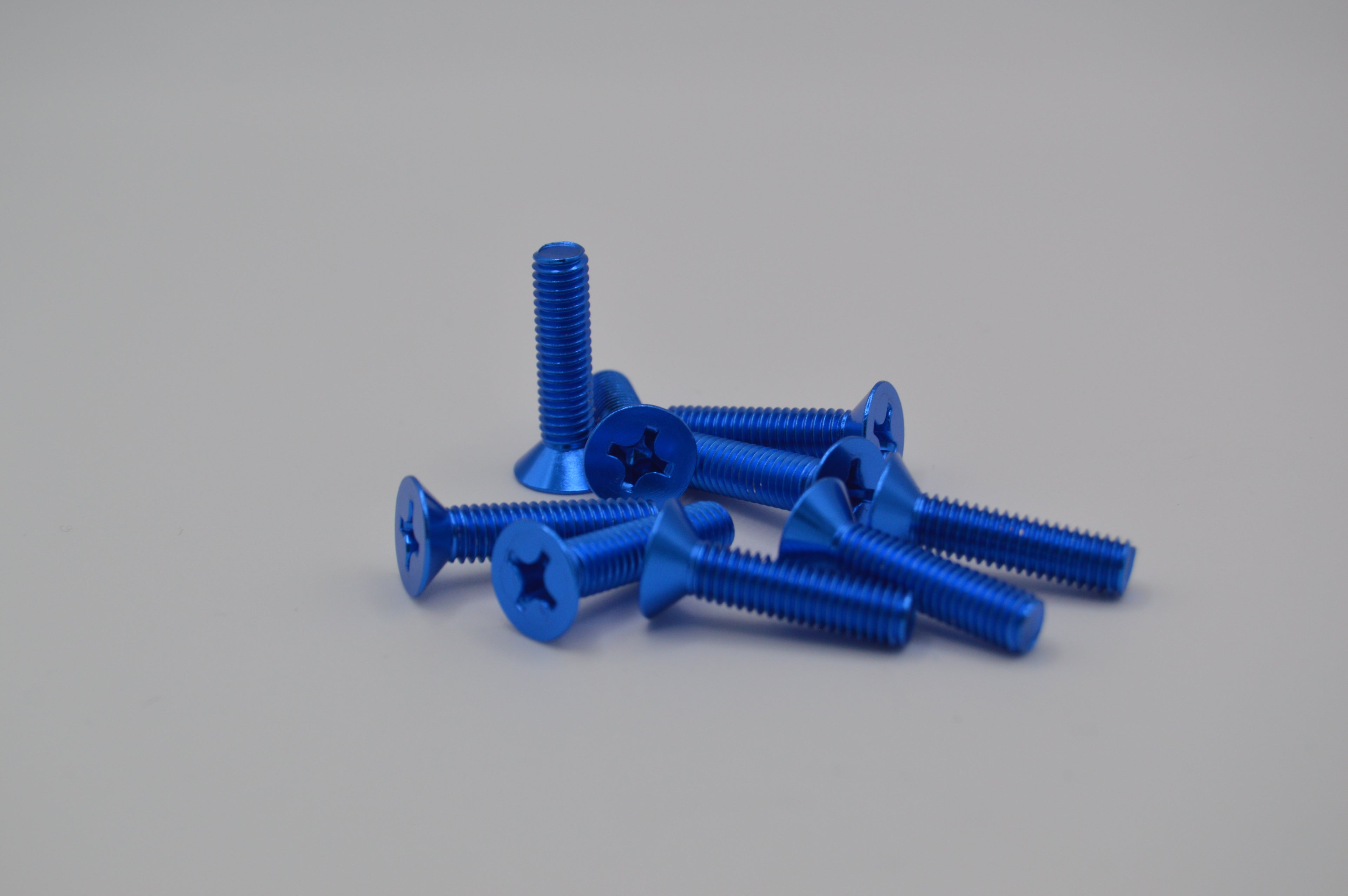M6 x 1.0 x 25mm Anodized Aluminum Countersink Machine Screws