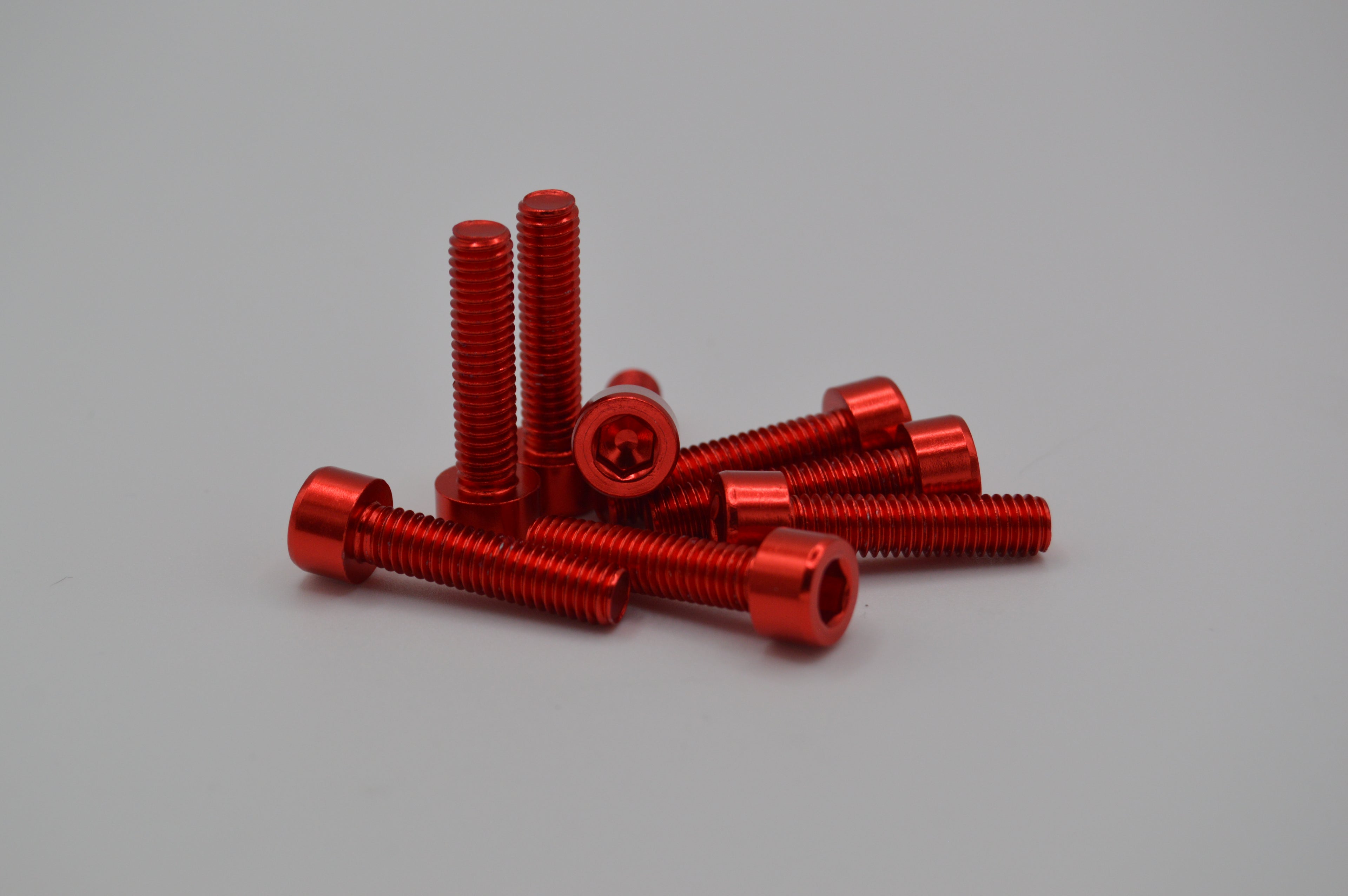 M6 x 1.0 x 25mm Anodized Aluminum SHCS Hex Machine Screws
