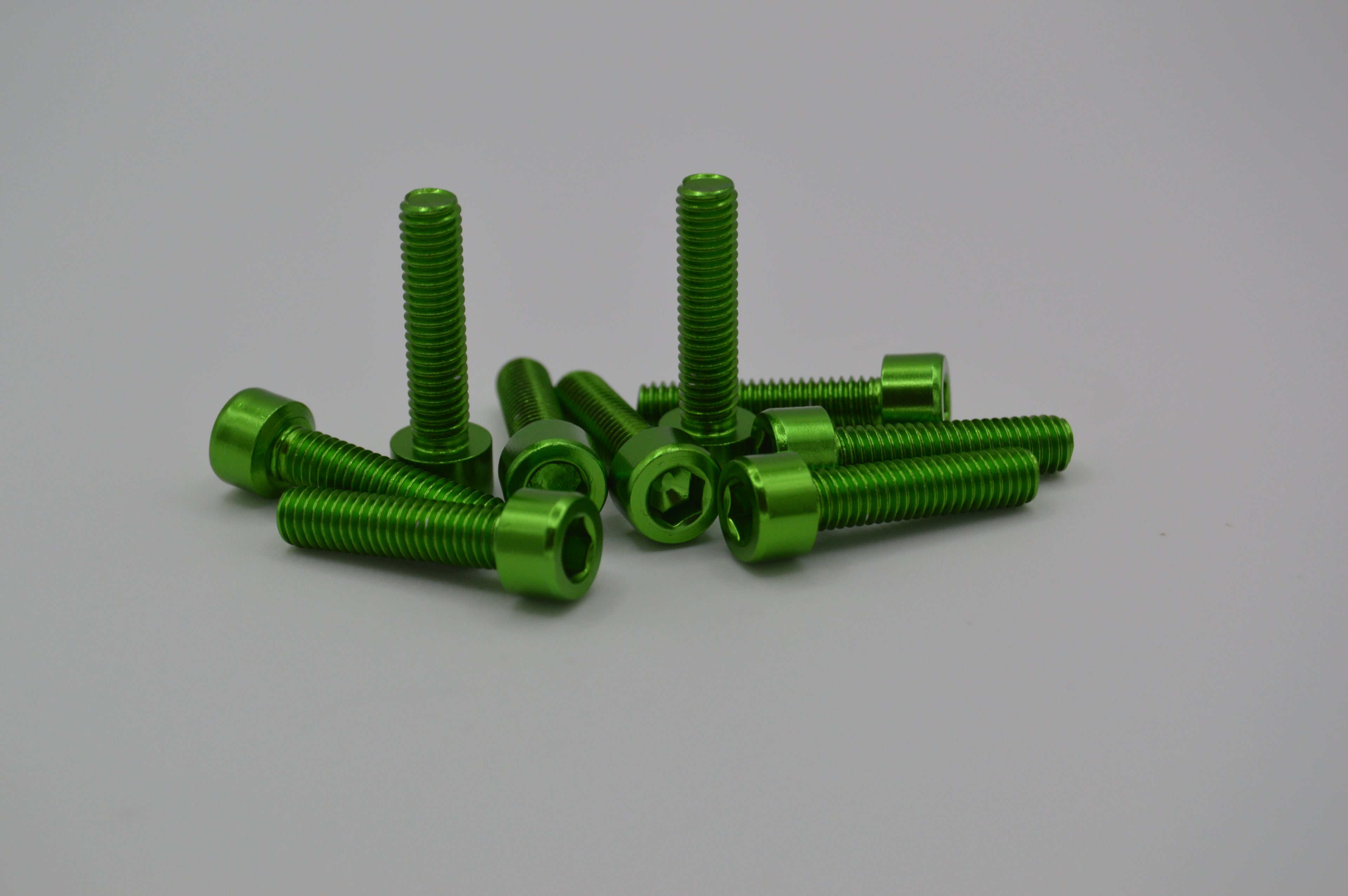 M6 x 1.0 x 25mm Anodized Aluminum SHCS Hex Machine Screws