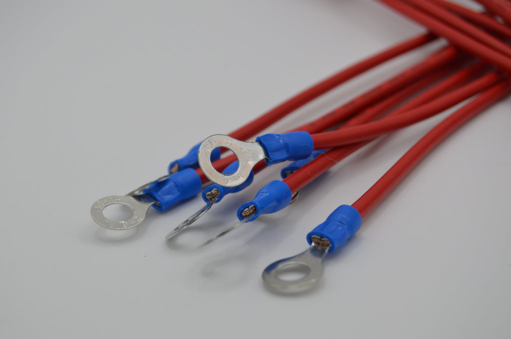 14 Gauge Heavy-Duty Stranded Wire Leads - 1/4" Ring to Ferrule